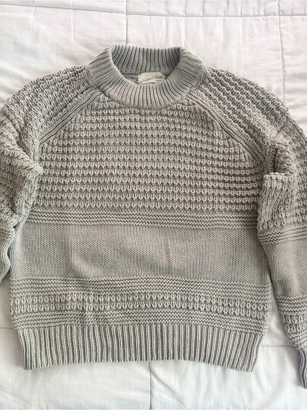 Universal Thread Women's Textured Turtleneck Sweater - Light Gray
